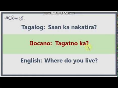 Translate English(English) to Ilocano(Ilokano) .